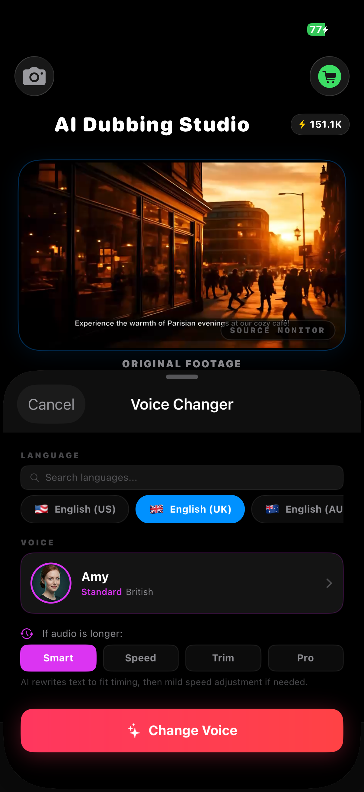 AI Video Dubbing Studio — subtitle editing and review
